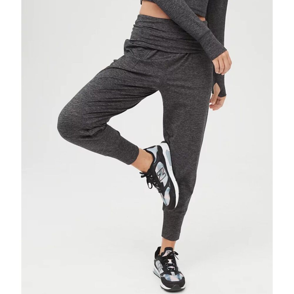 Offline by Aerie Active High Rise Jogger Pants Heather Gray Size XS